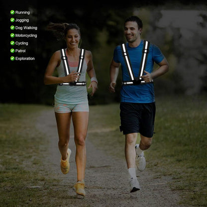 Reflective Vest Running Gear, 2Pack High Visible Safety VES for Cycling Jogging Running Walking, Adjustable for Men Women