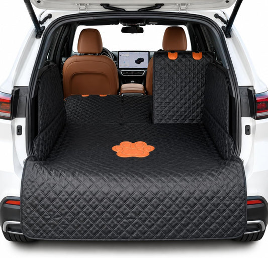 Split Cargo Liner for SUV – for Dogs & Pets, Heavy-Duty, 100% Waterproof Trunk Mat & Cargo Cover – Fits 60/40 Split Bench & Armrest Pass-Through – Machine Washable, Non-Slip, Durable