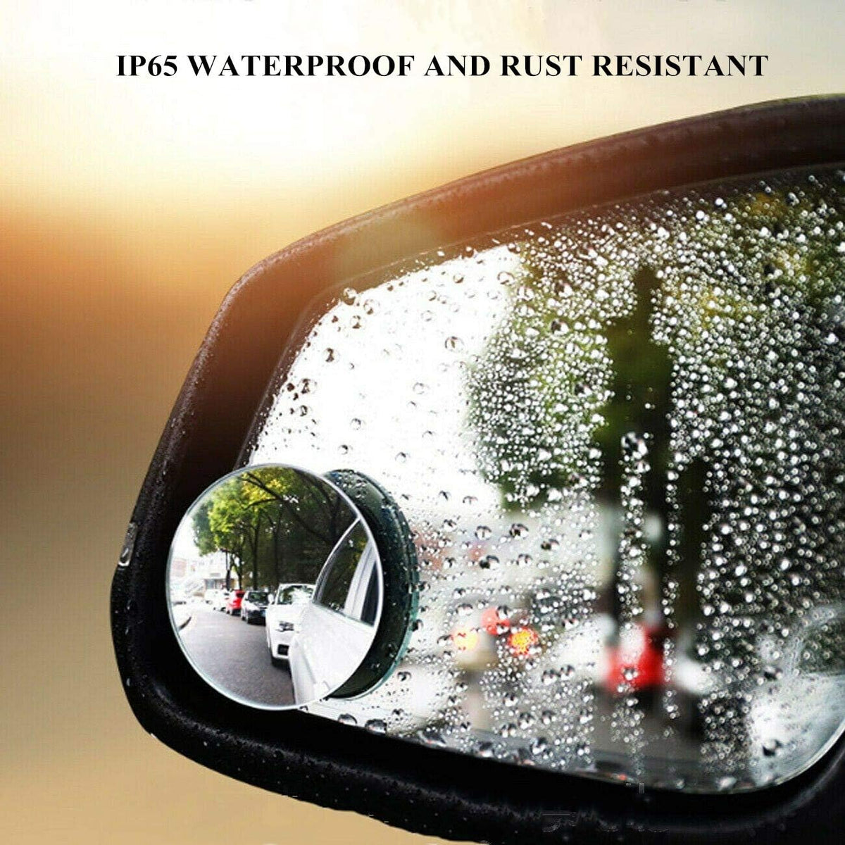 2 pcs Blind Spot Mirrors, 2" Round HD Glass Convex 360° Wide Angle Side Rear View Mirror with ABS Housing for Cars SUV and Trucks, Black, Pack of 2