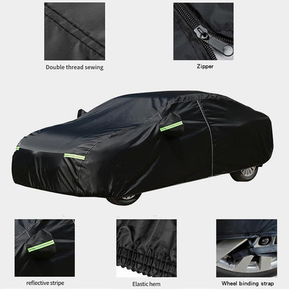 Car Cover for Sedan, Car Cover Waterproof All Weather for Automobiles, Outdoor Heavy Duty Full Car Covers Windproof Universal Fit for Sedan 180-185 inch