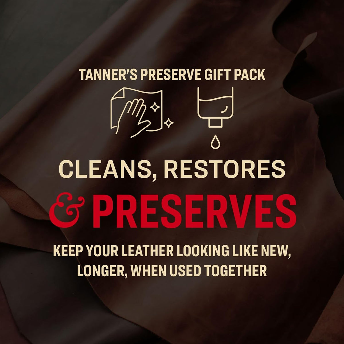 Tanner's Preserve Leather Cleaner & Conditioner Duo Pack, Cleans, Rejuvinates & Restores Finished Leather, Use for Cars, Furniture & More, 2X 8 Fl Oz