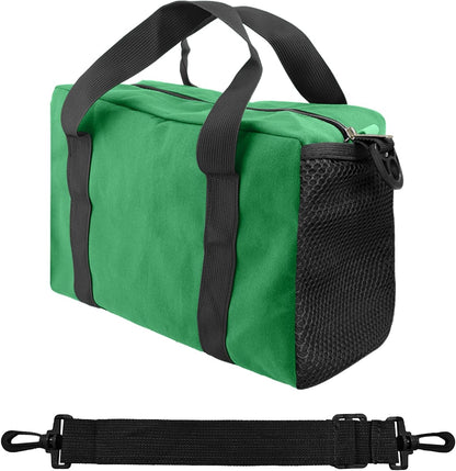 Small Tool Bag,Close Top Wide Mouth Tool Organizer Bag,Large Capacity Tool Bags for Men,Canvas Tool Storage Bag for Storage Handbag for Screwdrivers,Wrench,Pliers Hand Tools (black, 12 Inch)