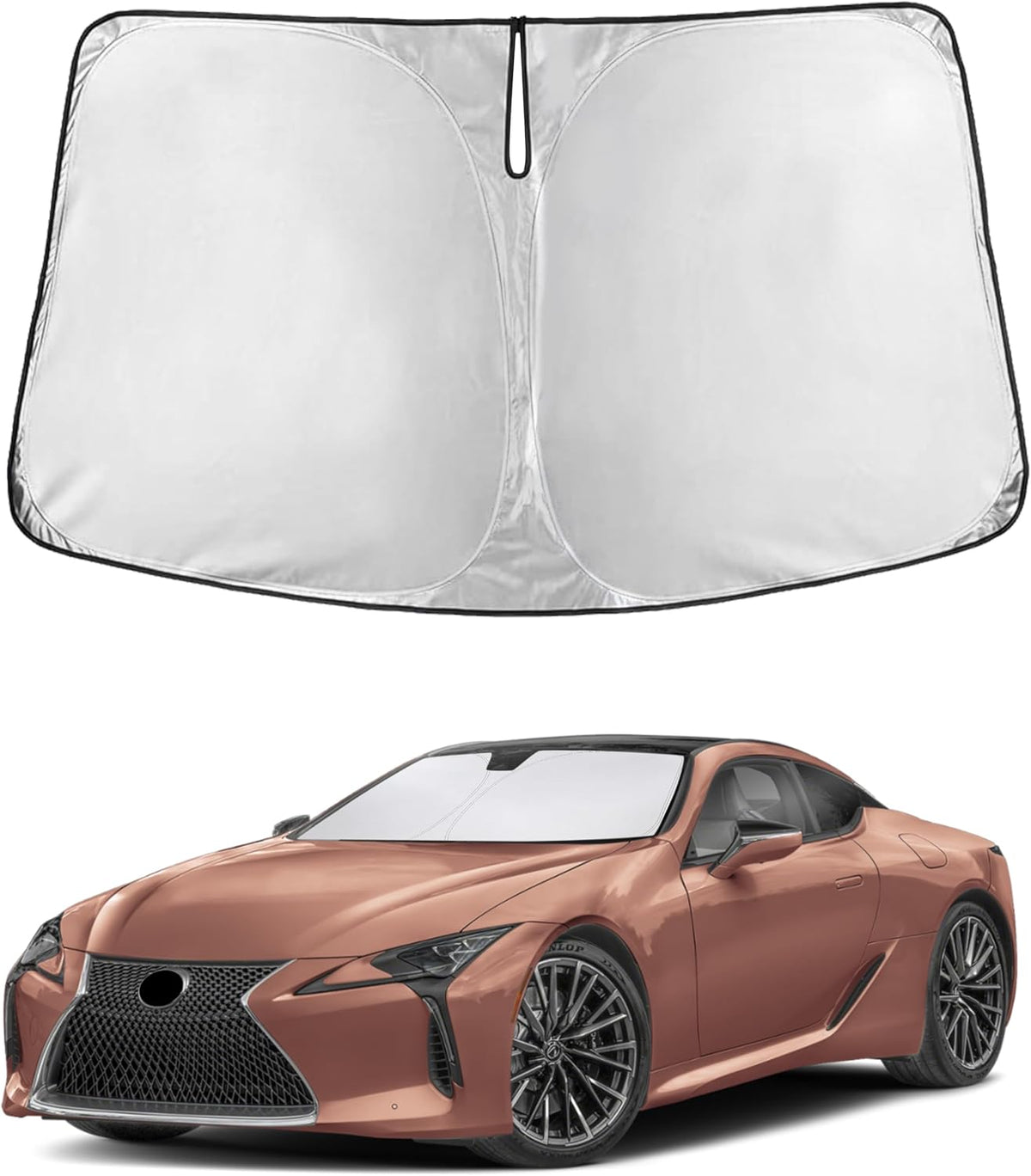 EcoNour Car Windshield Sun Shade | 2025 Upgraded Innovative No-Light-Pass Technology for Maximum Coverage | Foldable Sun Shade Keeps Your Vehicle Cool | Must-Have Car Accessories | Small (59" x 29") - Colors A