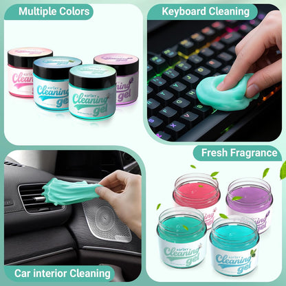 ASFSKY Car Cleaning Gel (Blue,Mint) Cleaning Putty Universal Dust Cleaning Car Interior Cleaner Keyboard Dust Remover Car Slime Gifts for Men Women girl（1 pack）