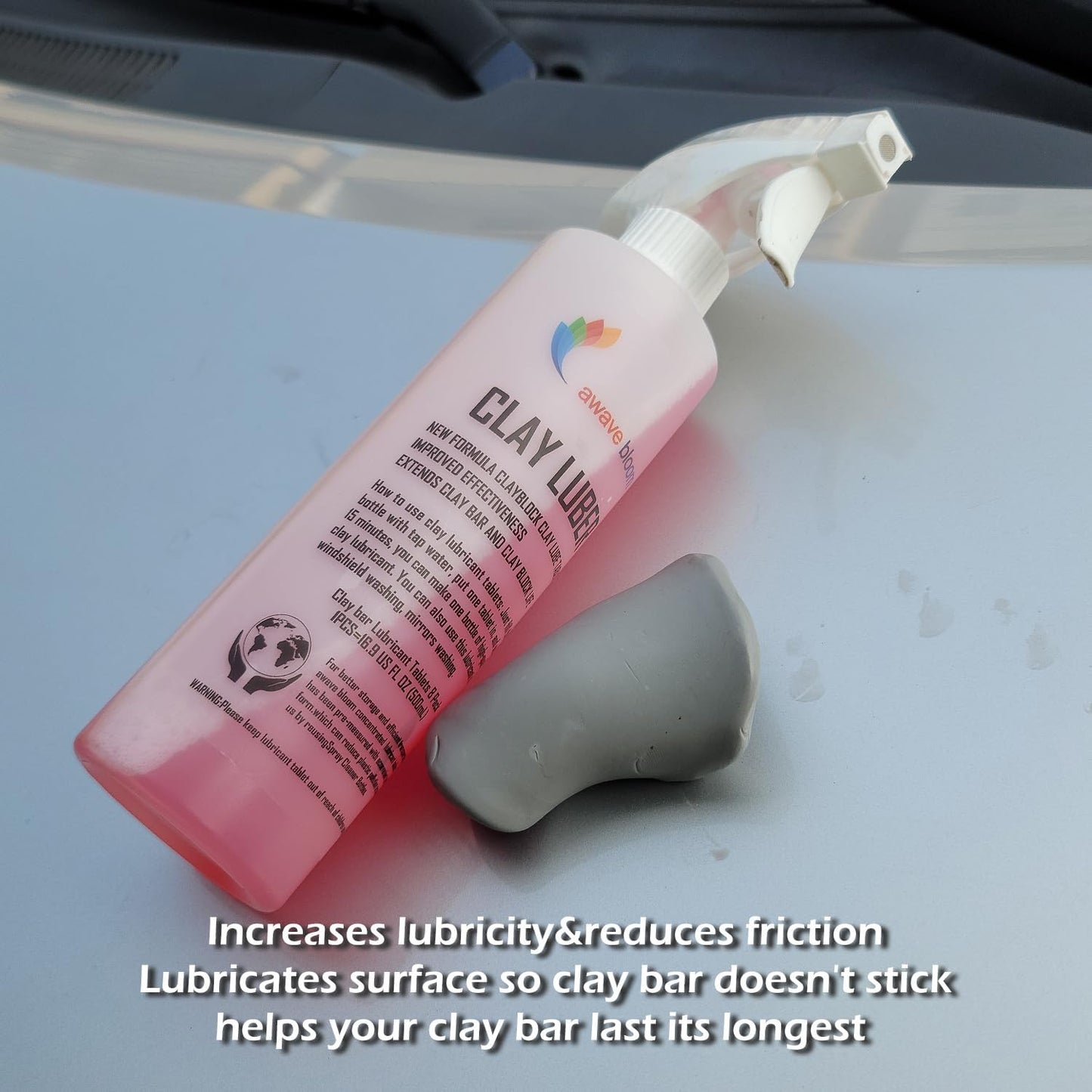 Car Clay Bars Auto Detailing 400g and Clay bar Lubricant Tablets 8 Pack(1pcs=16 oz) Clay bar kit,Include Portable Spray Bottle and Micro Fiber Towel,for Car Detailing Damage Free Cleaning