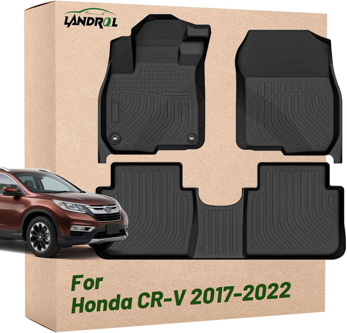 Car Floor Mats Replacement for Honda Civic Sedan & Sedan Si 2012-2015 (Not for Coupe) Heavy Duty Liner Custom Fit All Weather Protection Carpets Coverage Waterproof Durable Odorless