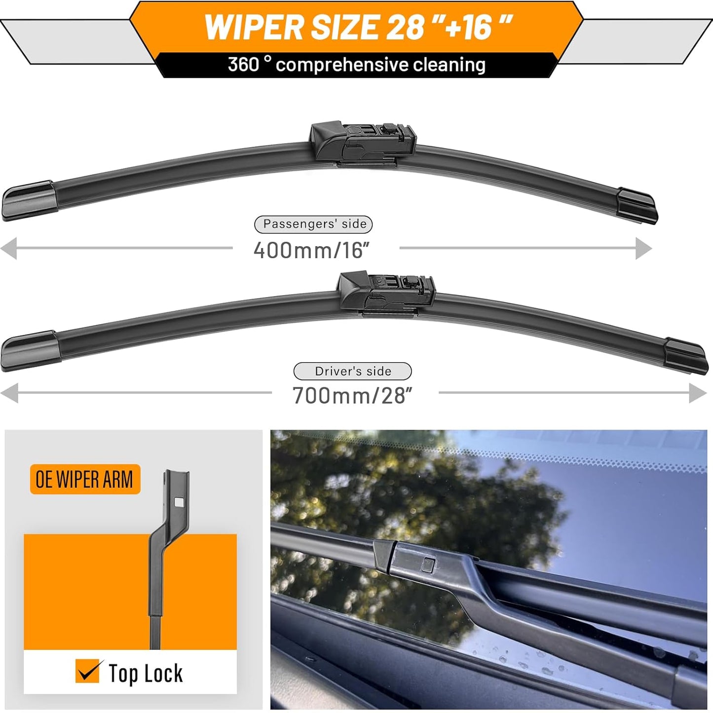 AUTOBOO 26"+19" Windshield Wipers Replacement for Tesla Model 3 2017 2018 2019 2020 2021 2022 2023 2024 2025 Model Y 2020 2021 2022 2023-2025 -Original Factory Quality (Pack of 2) - Colors A