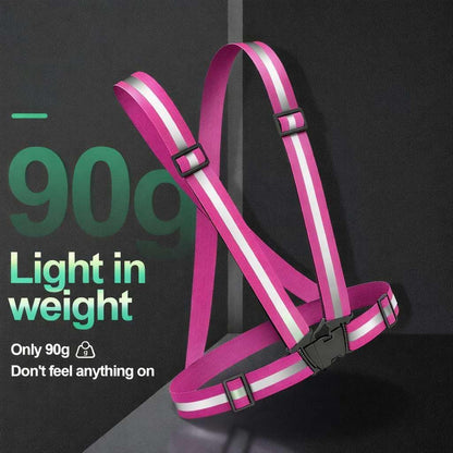 2 Packs Reflective Vest Running Gear, High Visibility Reflective Running Gear Adjustable Elastic Safety Vest for Night Jogging, Biking, Walking or Dog Walking, Running Vest for Men Women Children