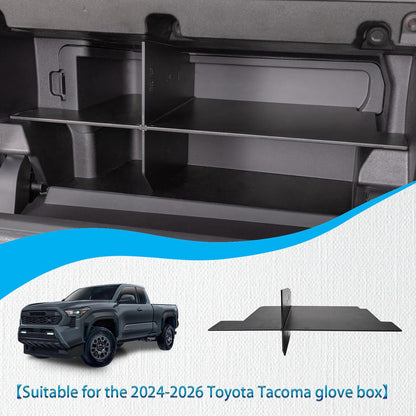 EDBETOS Glove Box Organizer Compatible with 2024 2025 2026 Toyota Tacoma Accessories Glove Box Compartment Insert 4th Gen Tacoma Secondary Storage Divider