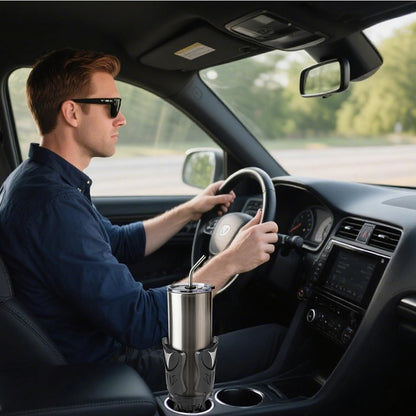 Car Cup Holder Expander, Large Cup Holder Adapter for Car, Water Bottle Holder Extender, Adjustable Drink Holder for Car Fits Yeti, Hydro Flask 24/32oz, Black
