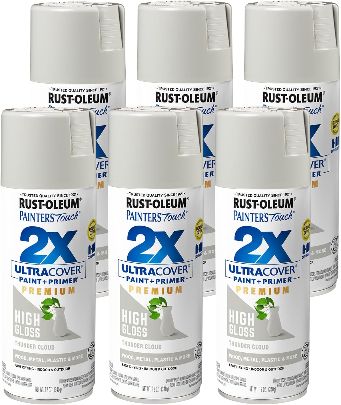 Rust-Oleum 334029 Painter's Touch 2X Ultra Cover Spray Paint, 12 oz, Gloss Clear - Colors E