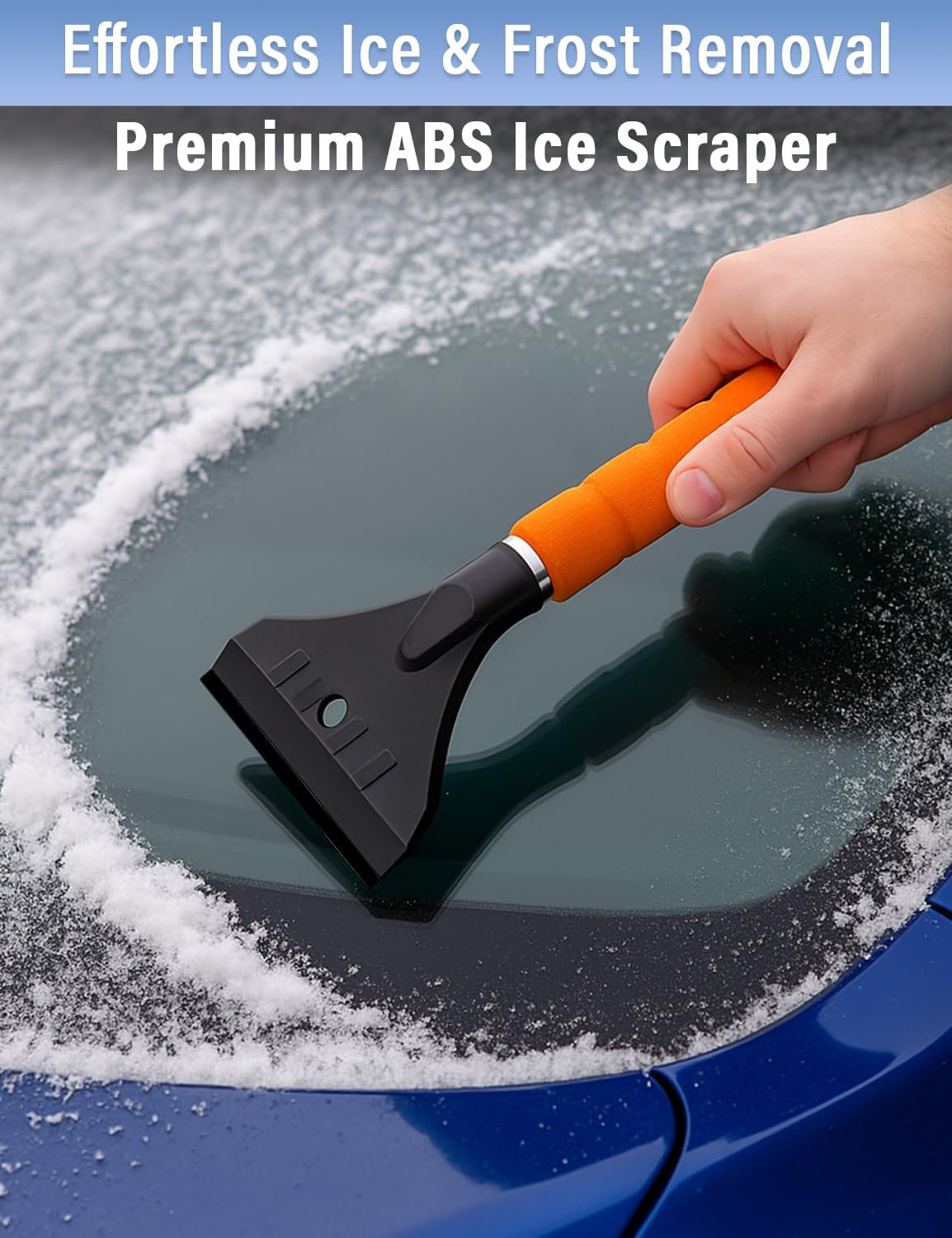 Autovir 27" Snow Brush and Ice Scrapers for Car Windshield (1 Pack), Window Ice and Snow Scraper with Ergonomic Foam Grip, Snow Windshield Scraper with Aluminum Body, Winter Car Accessories (Green)
