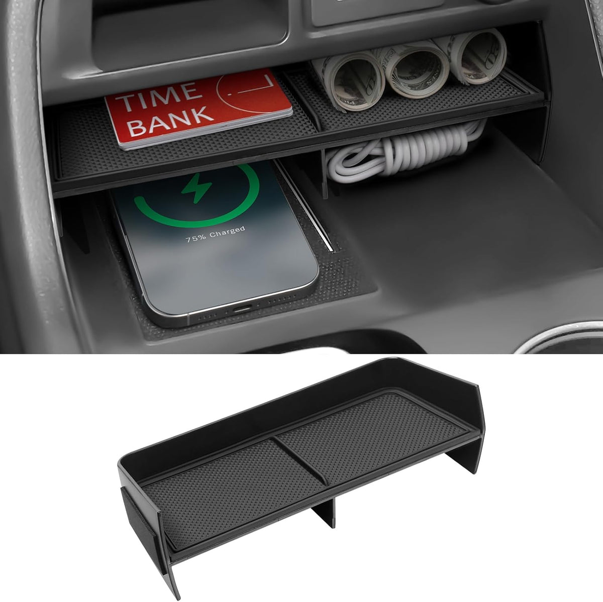 Glove Box Dividers Organizer Compatible with Toyota 2016-2020 2021 2022 2023 Tacoma Accessories Black ABS Material Center Console Organizer