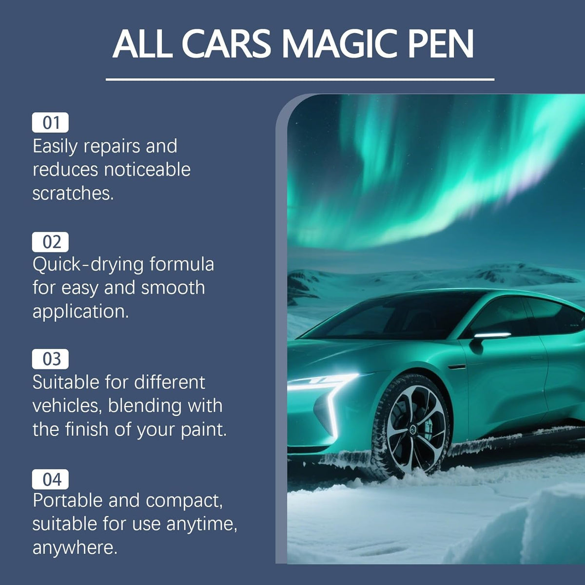 Magic Car Scratch Remover Pen, 2026 Upgraded Quick Car Paint Repair Pen,Lightweight and Fast,Long-Lasting,Universal Car Touch Up Pen for All Vehicles (Pack of 1)