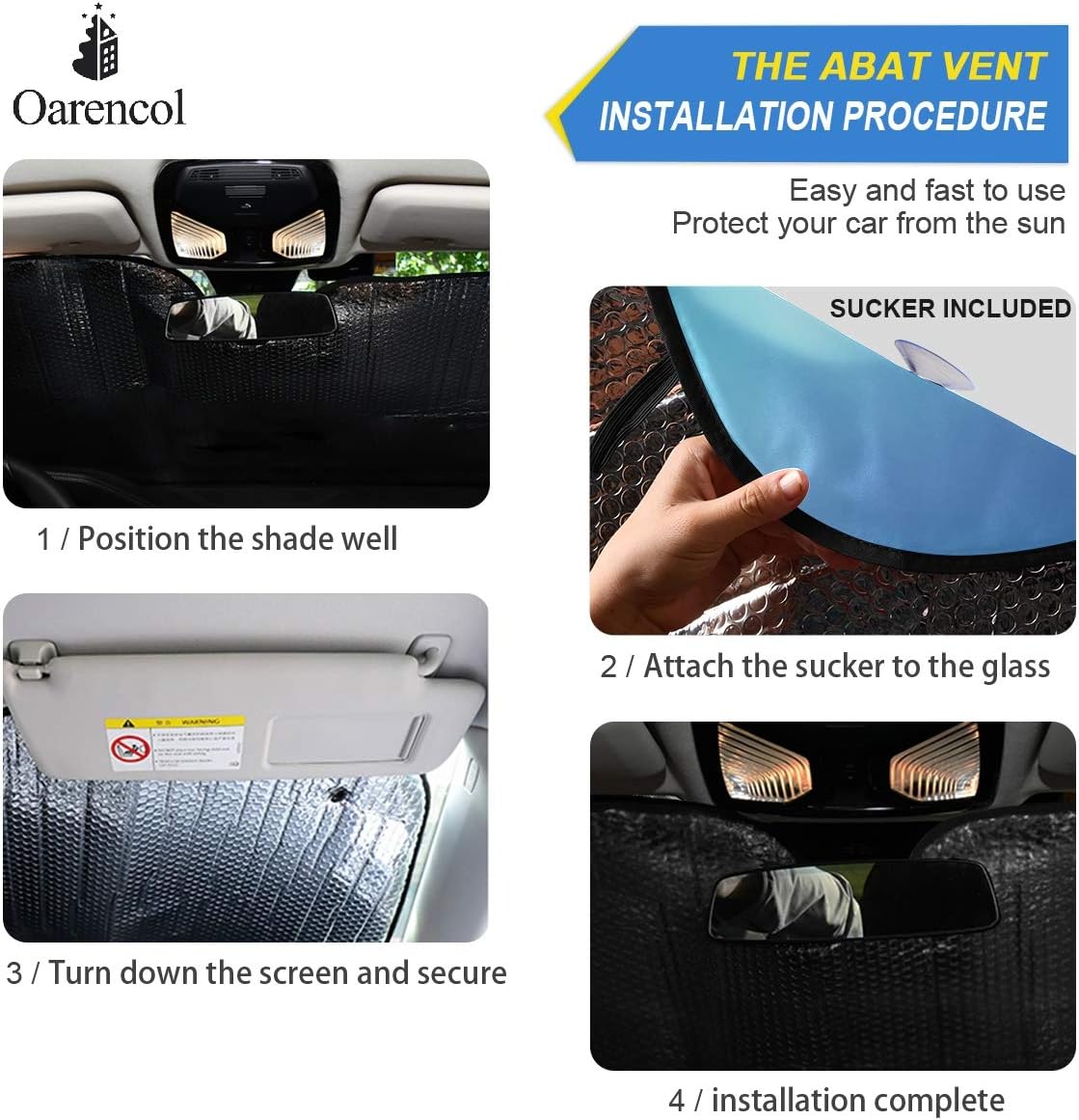 Black Leopard Car Windshield Sun Shade Animal Skin Print Foldable UV Ray Sun Visor Protector Sunshade to Keep Your Vehicle Cool (51" x 27.6")