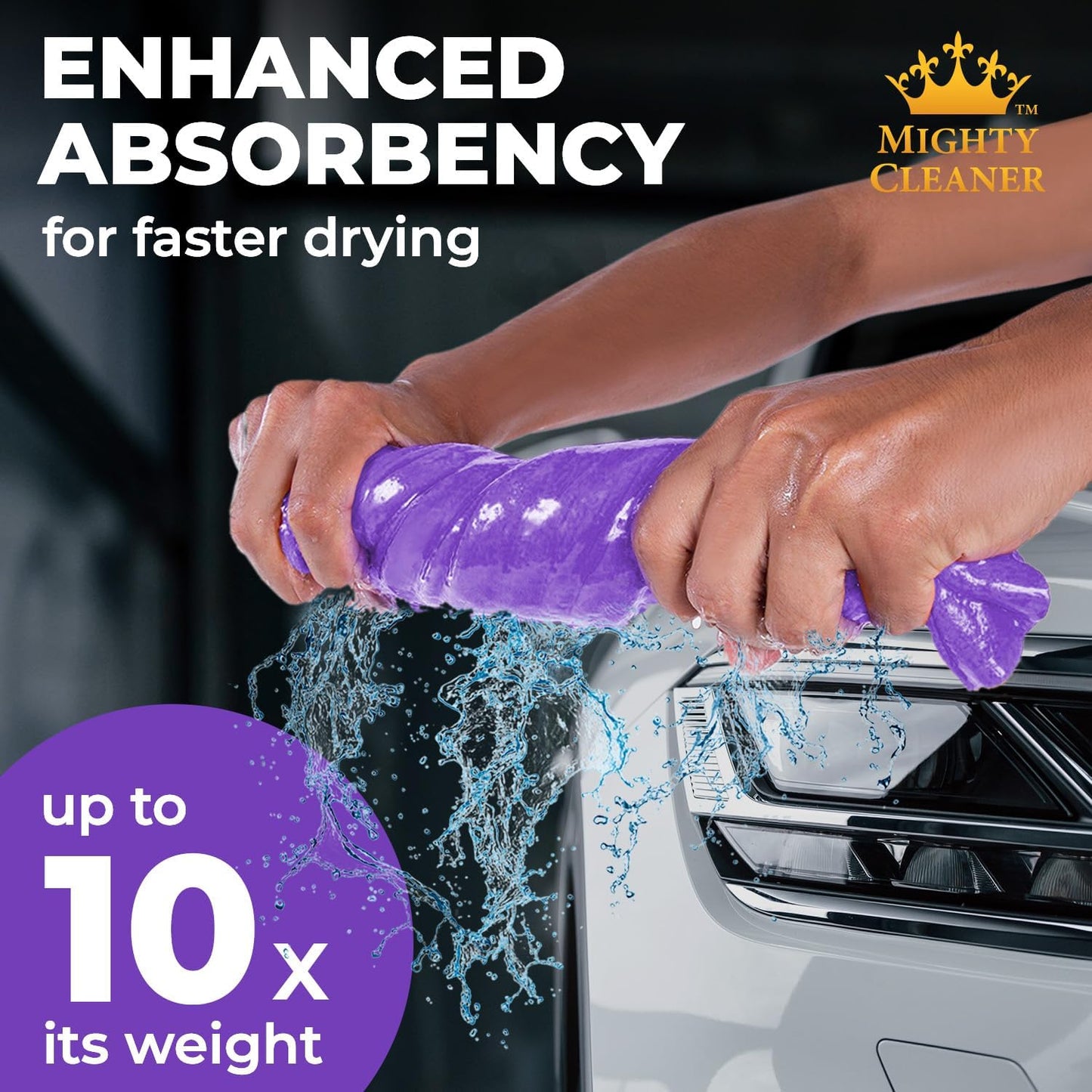 Premium 2pk +1 Free Shammy Cloth for Car Drying - 26"x17" - Super Absorbent Chamois Towel - Scratch-Free, Reusable & Soft Wash Cloth - Car Drying Towels