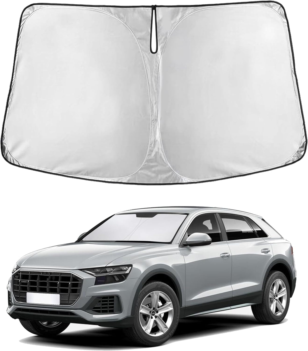 EcoNour Car Windshield Sun Shade | 2025 Upgraded Innovative No-Light-Pass Technology for Maximum Coverage | Foldable Sun Shade Keeps Your Vehicle Cool | Must-Have Car Accessories | Small (59" x 29") - Colors I