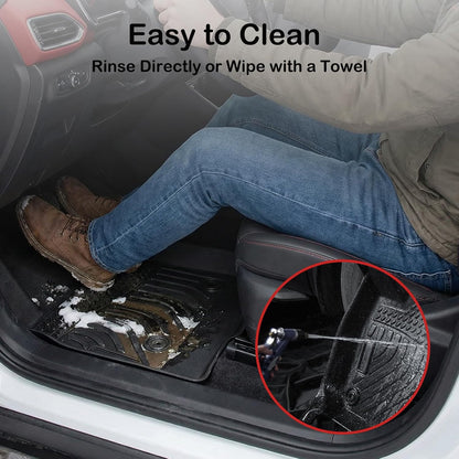 All Weather Floor Mats for 2016-2019 Chevy Cruze (No Fit 2016 Cruze Limited), Chevy Cruze Floor Mats, 1st and 2nd Maximum Coverage, 3D Waterproof TPE Rubber Protector Car Mats Full Set Liners