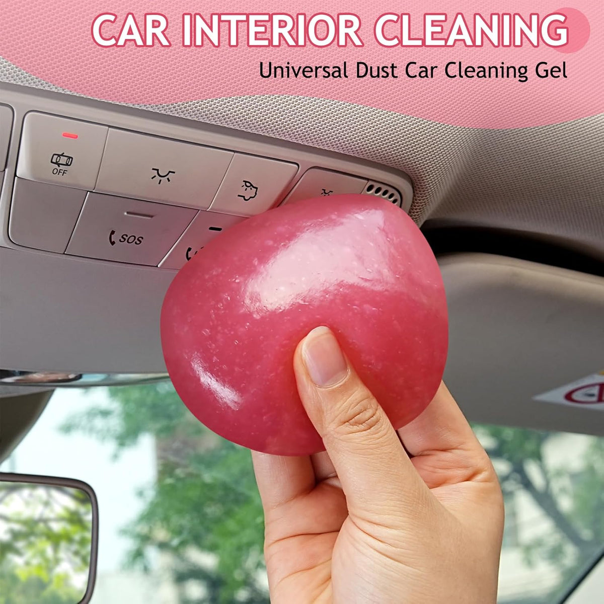 TeSabMi Car Cleaning Gel Car Cleaning Putty Car Putty Car Interior Cleaner Car Slime Car Detailing Kit Car Accessories Gifts for Dad Men Him Women Stocking Stuffers Pink