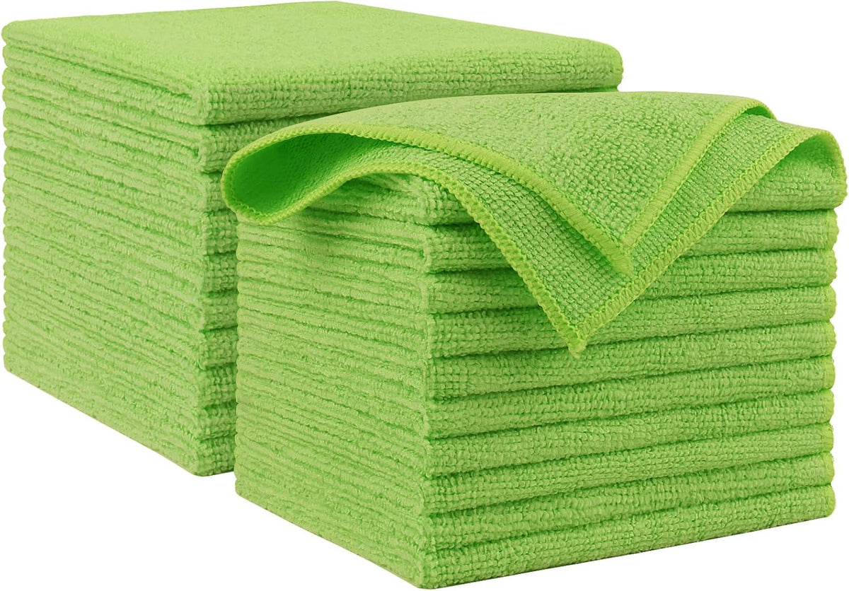 AIDEA Microfiber Cleaning Cloth, 50PK, Microfiber Towels for Cars, Premium Wash Cloths, Dusting Cloth Cleaning Rags, Absorbent Towels for SUVs, House, Kitchen, Window, Cleaning Supplies12×12"