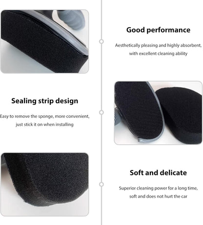 Car Tire Shine Applicator, High-Density Sponge Tyre Dressing Applicator Pad with Curved Handle, Reusable Wheel Polishing Brush Auto Detailing Foam for Applying Tire Shine (1 PCS)