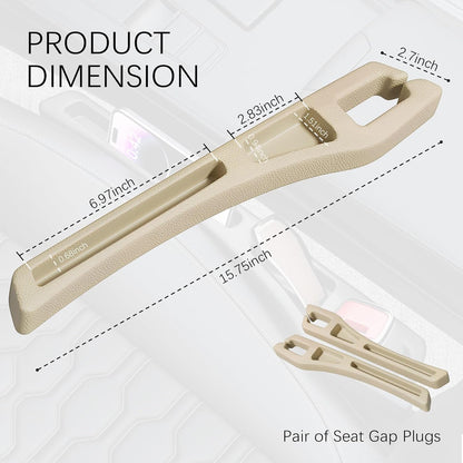 2PCS Car Seat Gap Filler Organizer,2 in 1 Car Gap Filler with Fill and Storage Function for Storing Phones Keys Cards,Universal Multifunctional No Drop Seat Guard for Cars