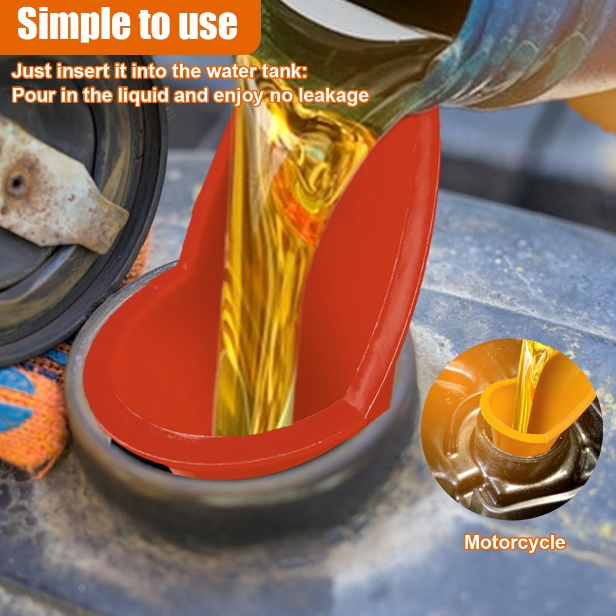 Long Neck Oil Funnel, Plastic Spill Saver Funnels, Multi-Function Funnel for All Automotive Oils, Water, Diesel Fuel, Lubricants, Engine Oils, Kerosene and Other Liquids (BL&2PCS)
