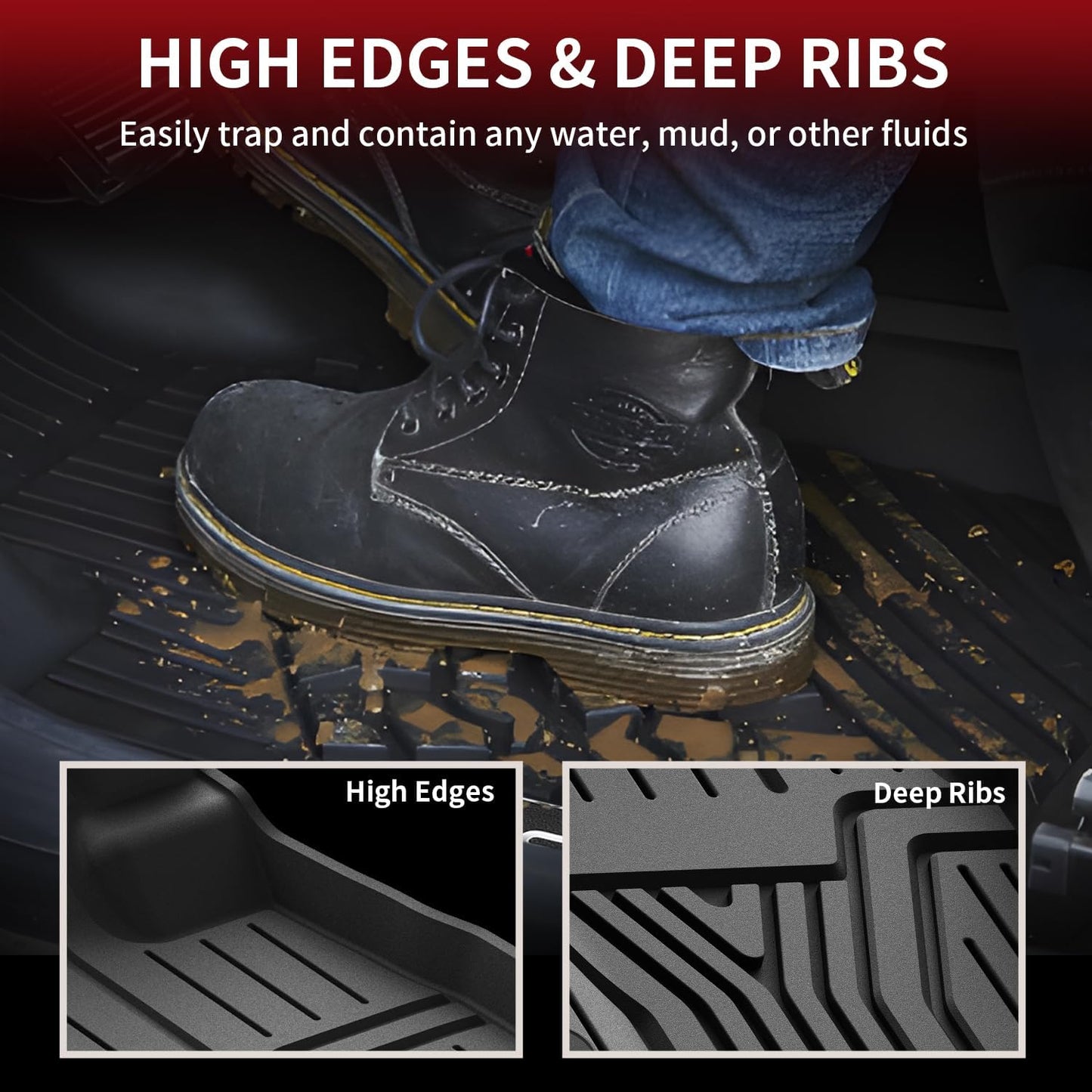 LASFIT Full Set Floor Mats for Honda CR-V 2026 2025 2024 2023 (Gasoline & Hybrid & e:FCEV), All Weather TPE Custom Fit Floor Liners 1st & 2nd Row & Seat Back Mat & Cargo Mat (Upper Position)