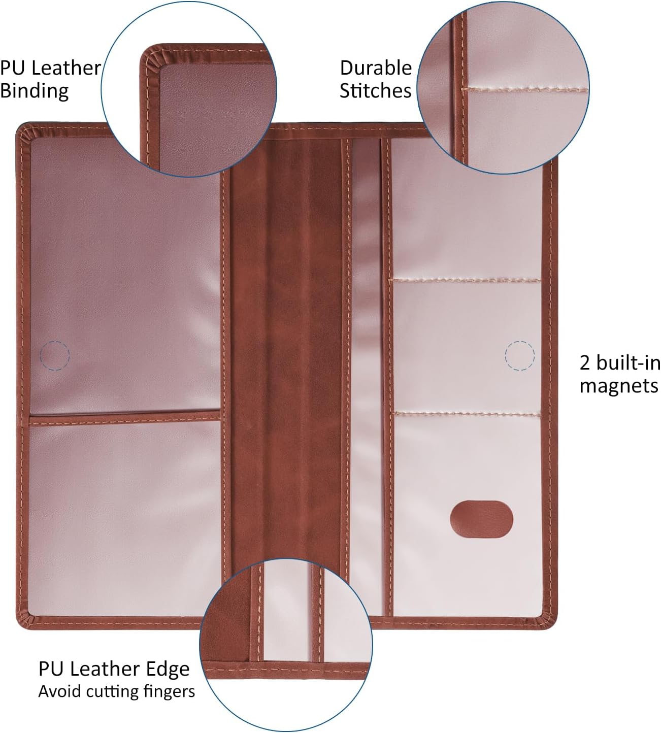 Car Accessories Registration and Insurance Holder,Leather Essential Card Magnetic Shut Vehicle Glove Box Organizer Case for Auto Driver License Document Truck Motorcycle Boat Men Women,Black