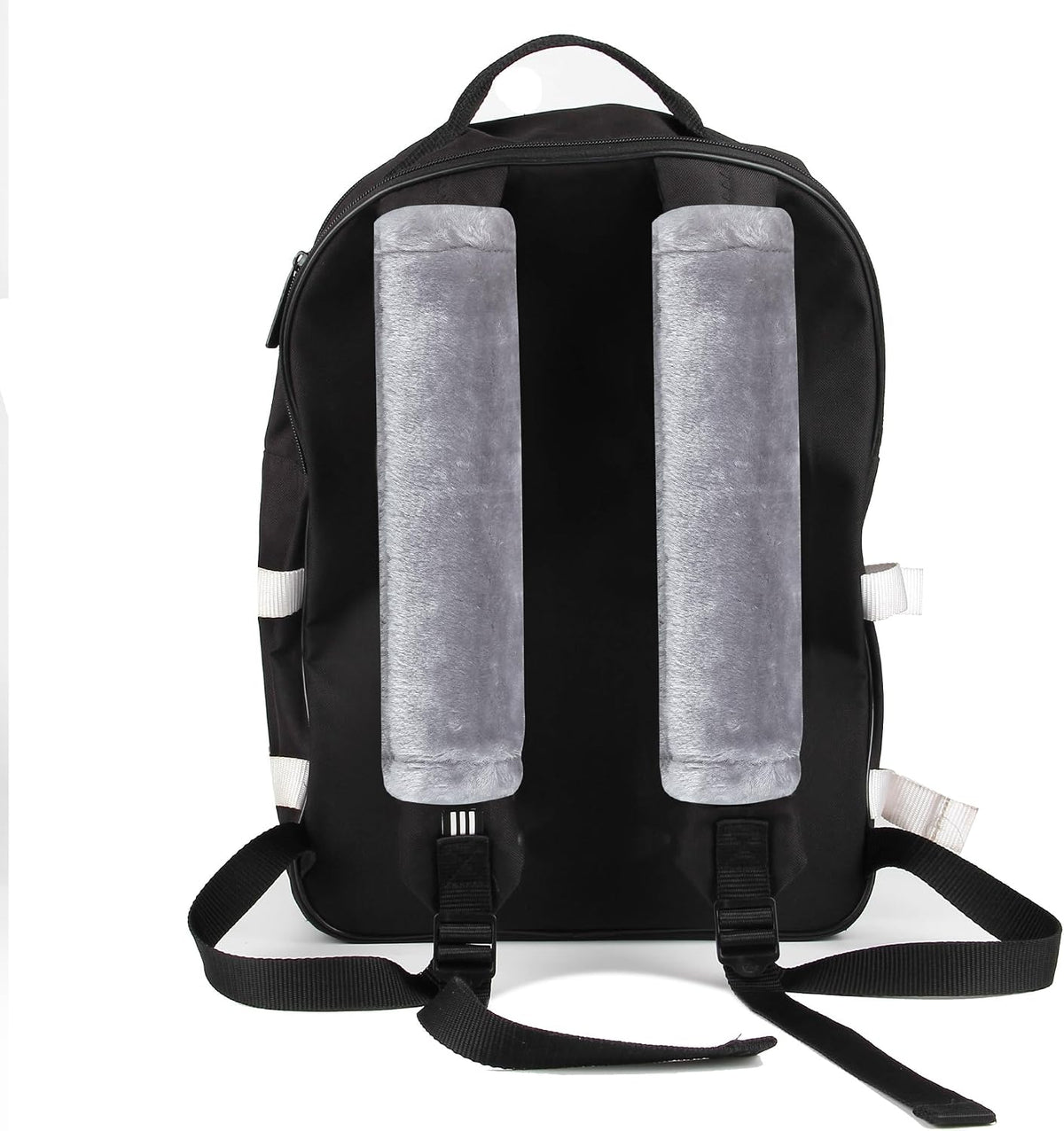 Amooca Soft Faux Fur Universal Fit Seatbelt Cover Car Truck SUV Airplane Seat Belt Shoulder Pad for Carmera Backpack Straps Neck Cushion Protector 2 Pack 10.5in Dark Gray