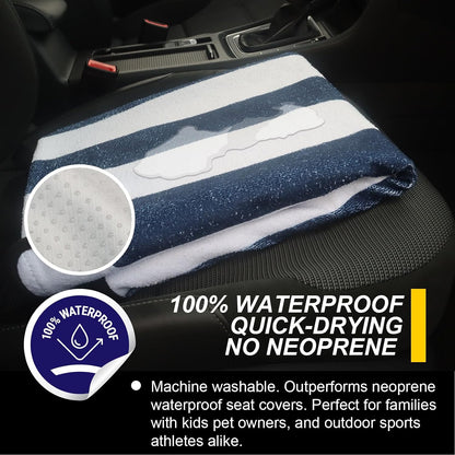 Car Seat Cover Protector Front Seats,for Gym Workout,Running,Swimming,Beach and Hiking,Waterproof Sweat Towel Bucket Seat Covers for Cars SUV Trucks (Black, 1Pcs)
