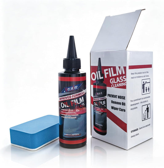 Oil Film Remover for Car Windshield - Glass Cleaner Spray Anti-Fog Rain Repellent - Removes Grease Silicone Water Spots Road Grime - Interior Exterior Windows(4, Fluid Ounces)