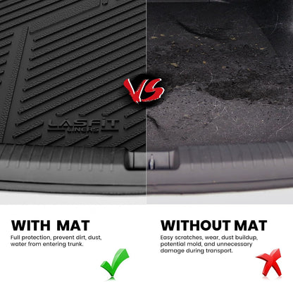 LASFIT Floor Mats and Cargo Liner for Honda CR-V 2026 2025 2024 2023 (Gasoline & Hybrid & e:FCEV), All Weather TPE Car Trunk Mat (Upper Position), 1st & 2nd Row & Trunk Liner Full Set Black