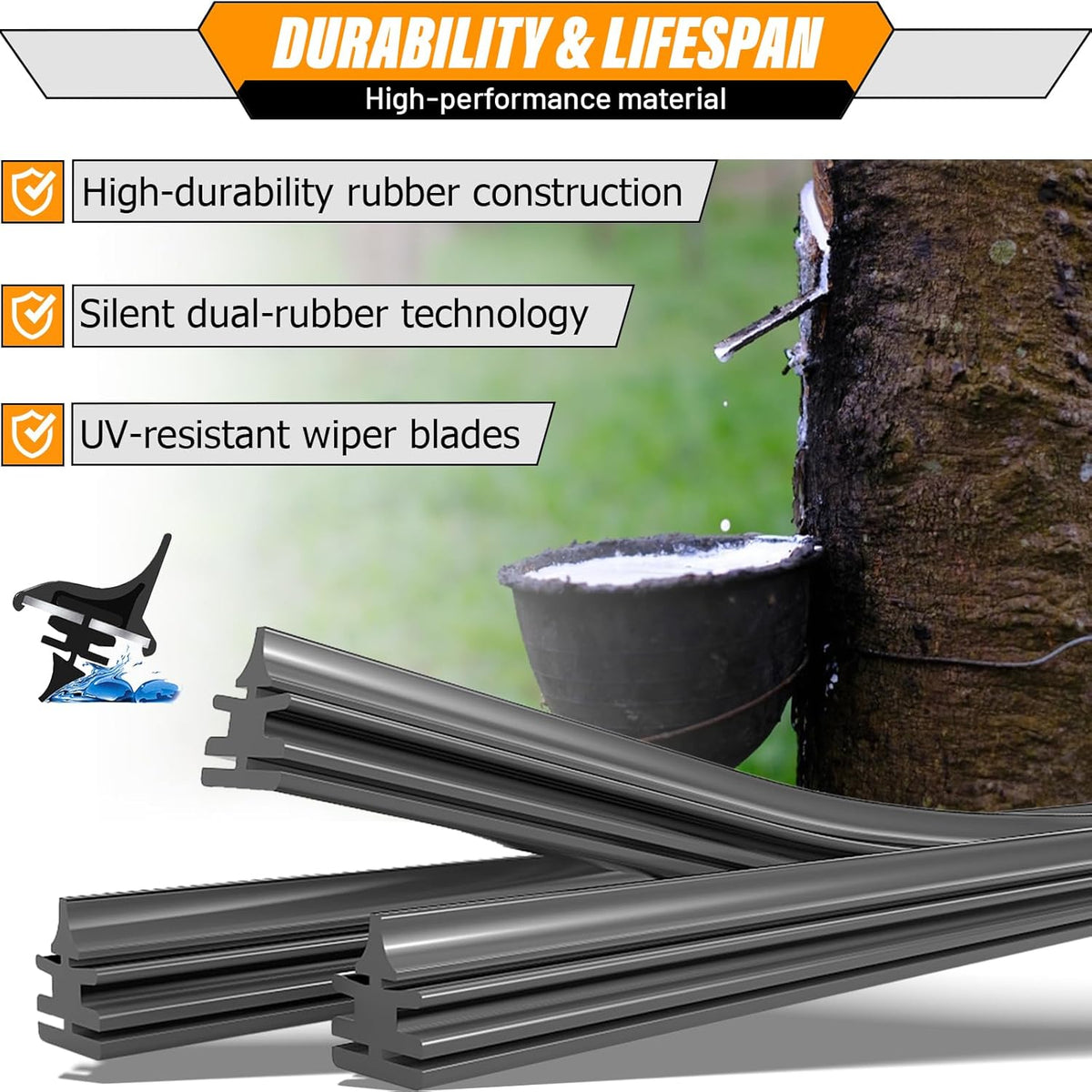 AUTOBOO 3-Pack Windshield Wiper Blades for Subaru Outback 2020-2025, Original Equipment Replacement 26"+18" Front and 16" Rear, All-Weather Performance, Easy One-Click Install