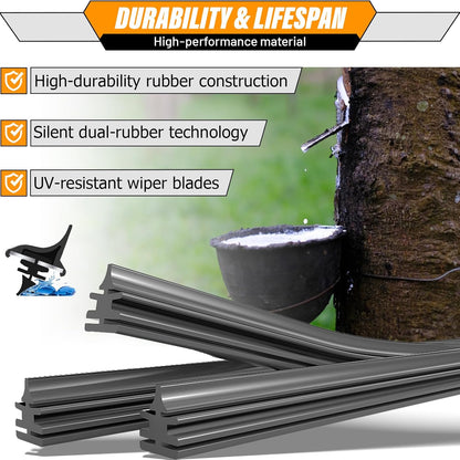 AUTOBOO 3-Pack Windshield Wiper Blades for Subaru Outback 2020-2025, Original Equipment Replacement 26"+18" Front and 16" Rear, All-Weather Performance, Easy One-Click Install