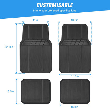 Nilight Rubber Cargo Mats for Cars Trucks SUVs,Universal Trim to fit for Most Vehicles,All Weather Protection Heavy Duty Cargo Liners