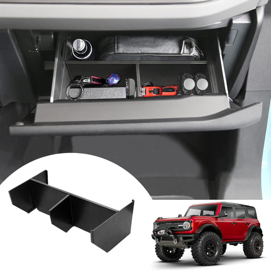 Mabett Glove Box Dividers Organizer for Ford Bronco Accessories 2026, 2021-2025 2/4-Door, Use Dividers to Organize Center Console Interior Storage box (Not for Bronco Sport)