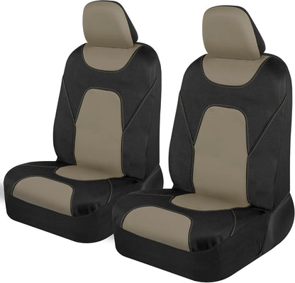 Motor Trend AquaShield Waterproof Front Seat Covers, Black Seat Covers for Cars – Neoprene Front Car Seats Cover, SUV Seat Covers Protector - Car Interior Cover for Auto, Trucks, & Dog Owners