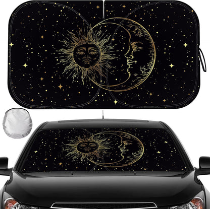 Windshield Sun Shade - Car Sun Shade Windshield, Reflector Sunshade Offers Ultimate Protection for Car Interior, Foldable Front Window Fit for Hatchback, Truck, SUV, MPV