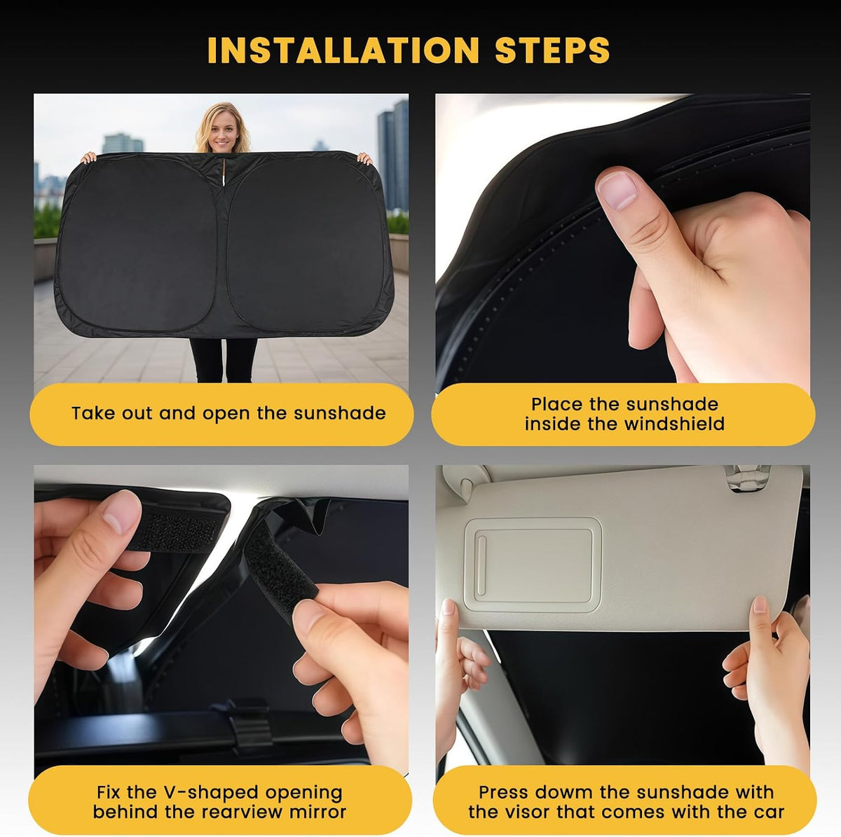 Iridescent Sun Shade for Car Windshield, Foldable Universal Car Windshield Upgrade Sunshade Enhanced UV Rays Reflective Sun Visor Shade Keeps Vehicle Cool