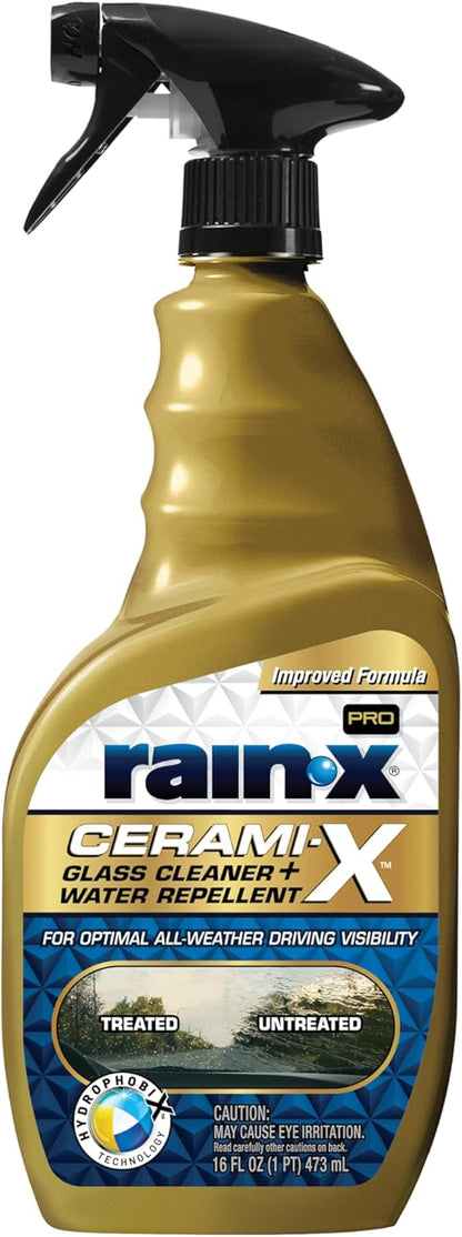 Rain-X 630177SRP Cerami-X Glass Cleaner + Water Repellent, 23oz - Cleaning Effectively While Remaining Streak Free, Protecting Against Contaminants and Stains
