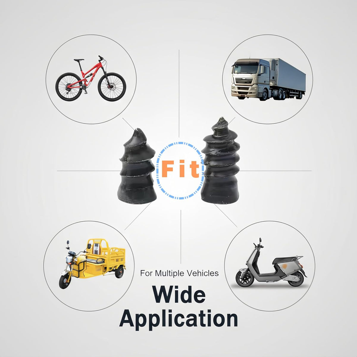 60 PCS Tire Repair Rubber Nail, Vacuum Tire Repair Kits Spiral Rubber Screws, Fast Self-Service Tool for Car, Truck, Motorcycle, Tractor Tire Puncture Repair (Black)