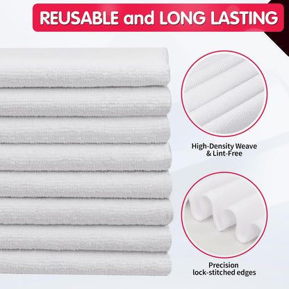 FIXSMITH Microfiber Cleaning Cloth - Pack of 50, Microfiber Towels for Cars 16 x 12 in, Highly Absorbent Cleaning Rags, Lint-Free, Streak-Free Cleaning Cloths for Car Kitchen Home Office