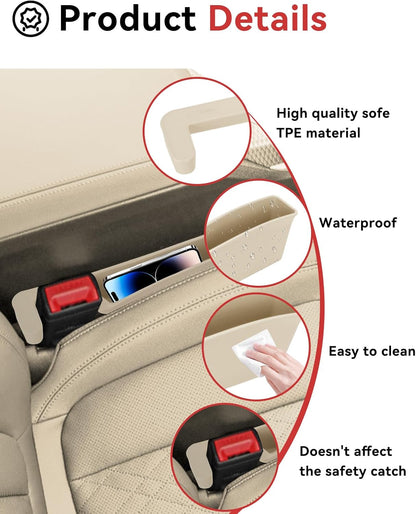 Car Seat Gap Filler, Seat Gap Organizer with Phone Holder, Car Seat Accessories, Car Organizer Fit Car SUV Truck-2PCS Black