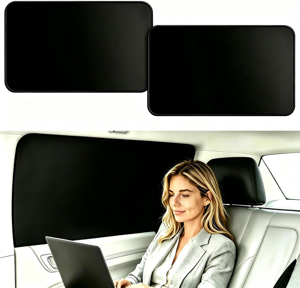 ZATOOTO Suede Car Window Shades 4PCS - Car Window Covers for Ultimate Privacy, UV Protection, and Heat Insulation, Side Window Sun Shade Perfect for Camping, Travel, Baby Safety, and Daily Use