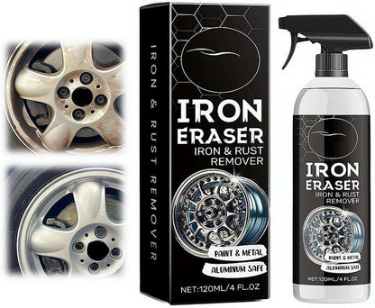 Iron Eraser Rust Remover Spray for Metal, Iron Eraser Iron and Rust Remover, Eraser Rust Remover Spray, Rust And Brake Dust Cleaner For Wheels & Paint, Professional Automotive Surface Cleaning