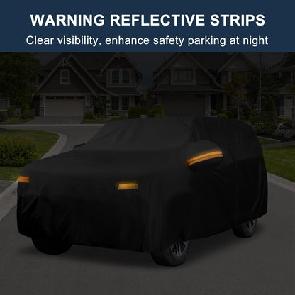 X AUTOHAUX Car Cover for Honda Civic Sedan/Coupe 210D-PU Outdoor Full Car Cover All Weather with Door Zipper for Waterproof Windproof Sun Rain Snow Protection