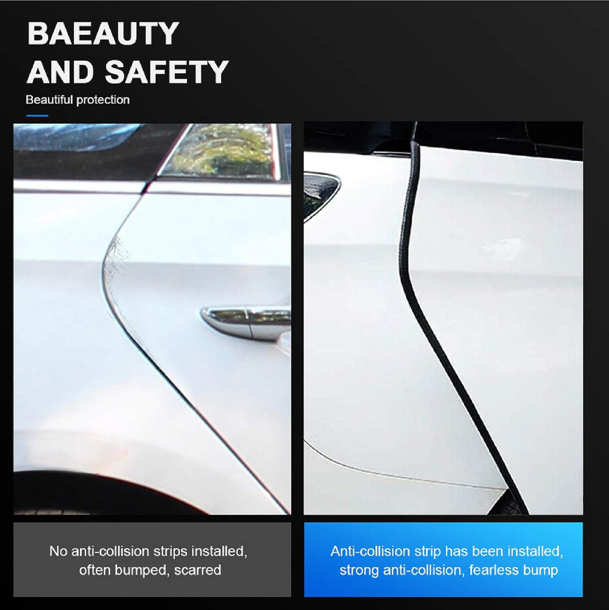 Car Door Edge Guards Clear, 16Ft Rubber Seal Protector U Shape Edge Trim Car Door Edge Protection Fit for Most Car