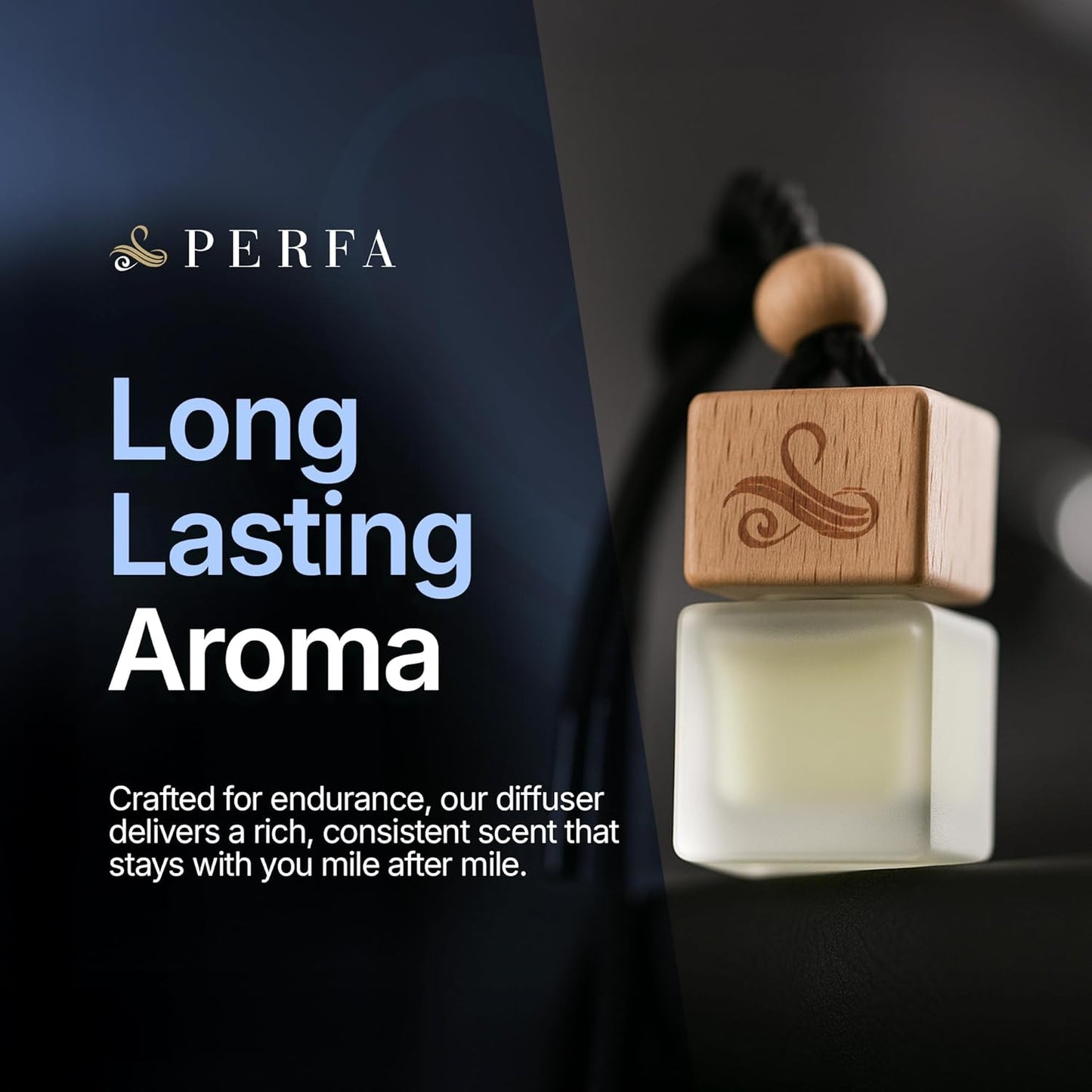 Solvère Car Air Freshener for Men | Perfume Style Freshener with Solvère Fragrance | Strong Freshener with Odour Eliminating Technology with Vent Clip | Car Air Freshener by Perfa