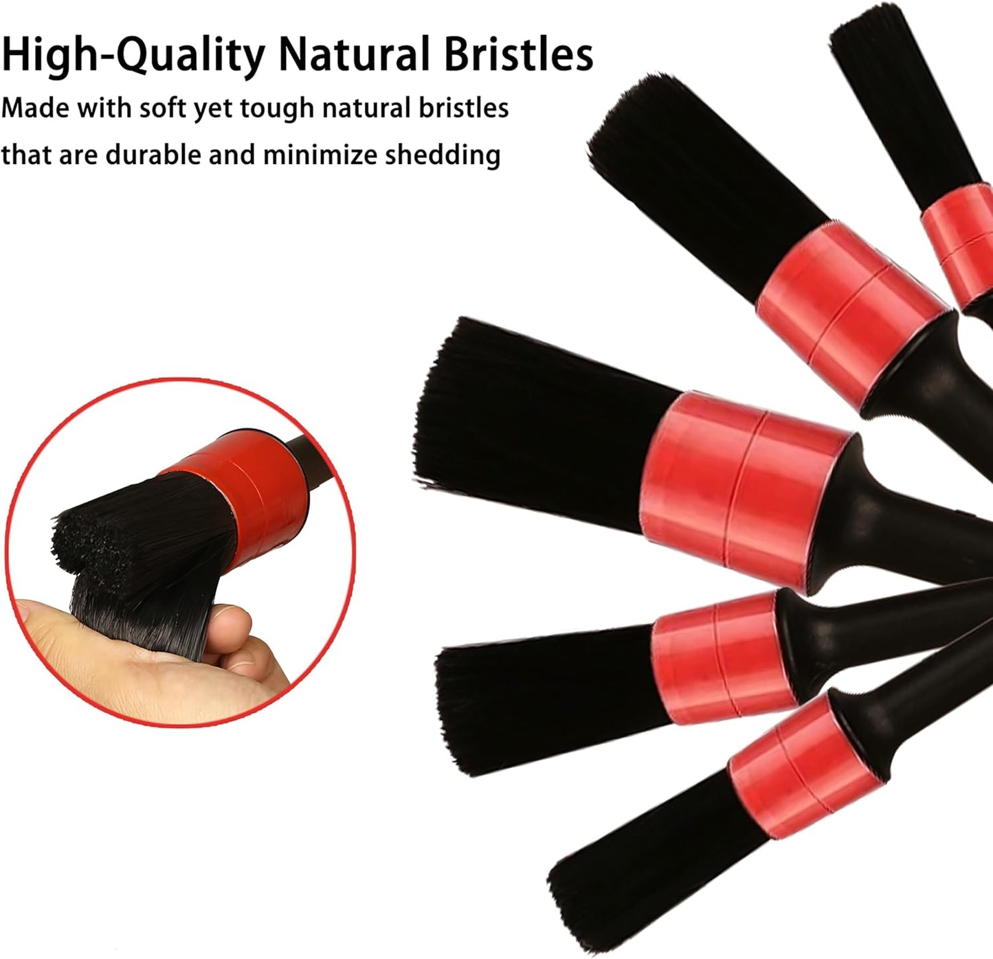 Ultra-Soft Car Detailing Brush Set, Scratch-Free Cleaning Brushes for Interior and Exterior, Air Vents, Dashboard, Wheels, Engine Bay, and Leather Surfaces
